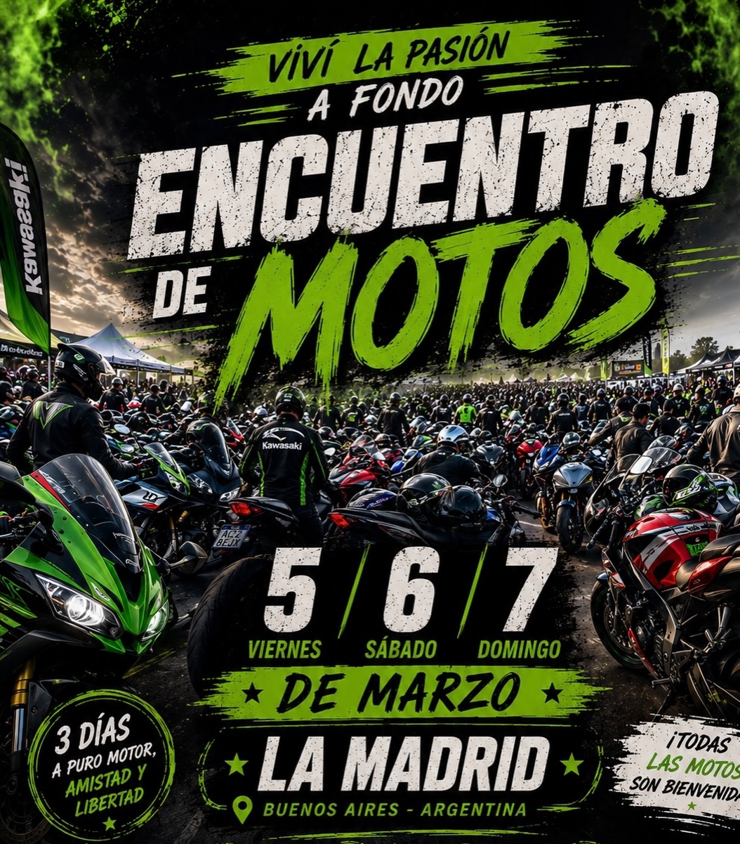Flyer de Encuentro de Motos La Madrid, por Motoasados